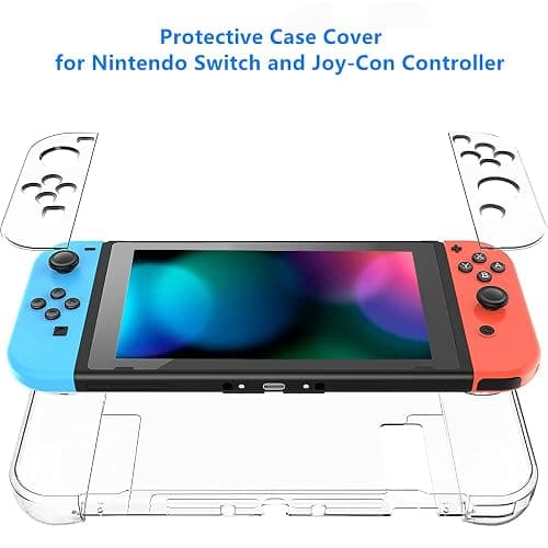ELIATER Switch Accessories Bundle for Animal Leaf Crossing, Switch Carrying Case with Playstand & Screen Protector & 4 Thumb Grip Caps & Protective Cover & Charging Cable & Pendant thumbnail 2