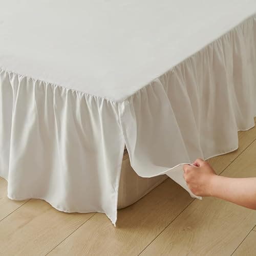 Bed Skirt Full Size Ruffled Bed Skirt with Split Corners, Full Bed Skirts 22 Inch Drop with Platform, White, 22'' Full thumbnail 2