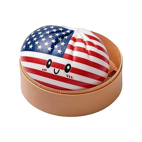 MLUTJINOO Glitter Dumpling Squishy,Jumbo Dumpling Squeeze Stress Toys Patriotic USA Flag Slow Rising Squeeze Toys for Relaxation Relief Party Favor 4Th of July Decor,United States - Image 1