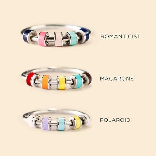 STORYJEWELLERY Fidget Ring, Anxiety Rings for Women, Spinner Ring, Silent Spinning Stress Rings, Fidget Jewelry, Womens Gifts thumbnail 7