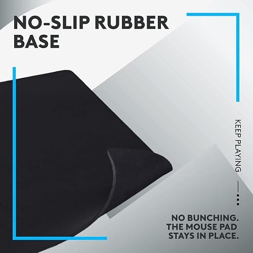 Logitech G840 XL Cloth Gaming Mouse Pad - 0.12 in Thin, Stable Rubber Base, Performance-Tuned Surface - Black thumbnail 6