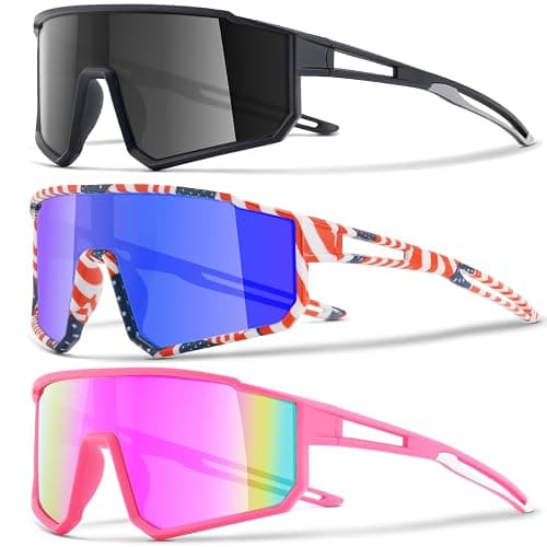 CMBJJU 3PACK Kids Sunglasses for 6-14 Boys Girls, Youth Baseball and Cycling UV400 Protection Goggles - Image 1