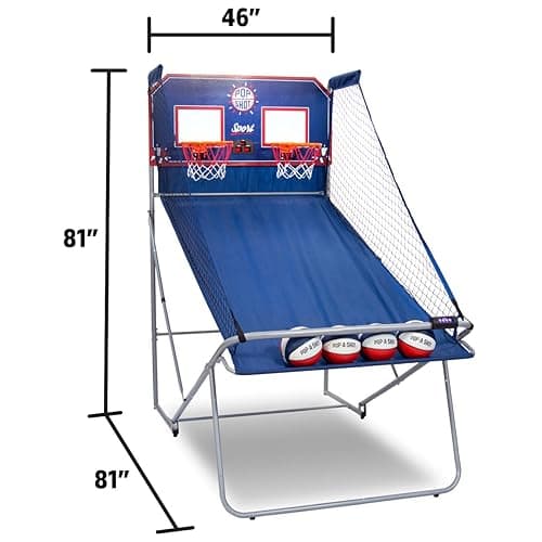 Pop-A-Shot - Dual Shot Sport | Arcade Basketball Game for Home | Paddle Scoring Hoop, 10 Game Modes, 4 Balls | Foldable for Easy Storage | Fun for All Players thumbnail 3