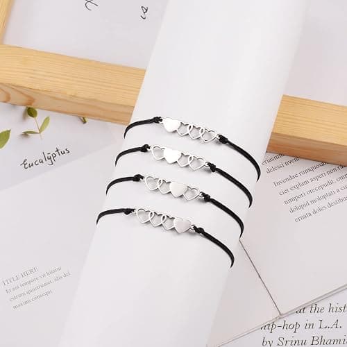 GBTBYS 2/3/4/5 Pcs Best Friend Bracelets Friendship Bff Matching Distance Heart Bracelet Birthday Galentines Valentines Day Gifts for Her Sister Daughter Niece Granddaughter thumbnail 2