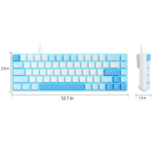 MageGee Portable 60% Mechanical Gaming Keyboard, MK-Box LED Backlit Compact 68 Keys Mini Wired Office Keyboard with Red Switch for Windows Laptop PC Mac - Sky Blue thumbnail 9