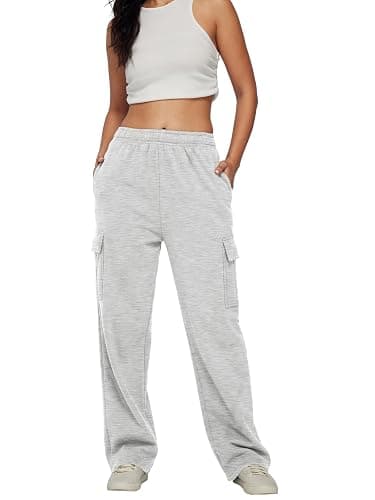 AUTOMET Womens Cargo Sweatpants Baggy Fleece High Waisted Joggers Sweat Pants Athletic Pants thumbnail 4