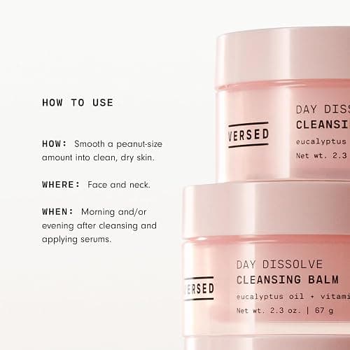 Versed Day Dissolve Cleansing Balm - Makeup Melting Balm Infused with Vitamin E + Eucalyptus Oil to Calm Skin - Oil Based Double Cleanser with Avocado + Jojoba Oil (2.3 oz) thumbnail 6