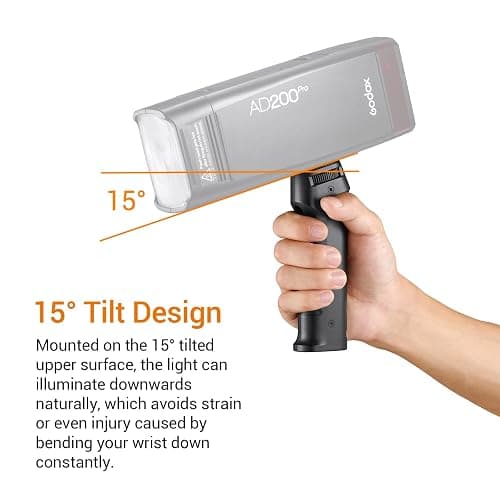 Godox FG-100 Flash Grip, Portable Bracket Handle with 1/4" Screw Speedlite Holder, Compatible for Godox AD300 Pro/AD200 Pro/AD200 Pro II/AD200/AD100Pro and Other Outdoor Flash/LED Light thumbnail 2