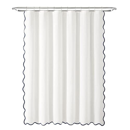 Shower Curtain Navy and White thumbnail 8