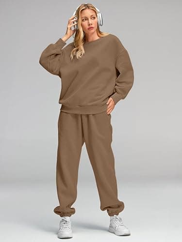 AUTOMET Womens 2 Piece Outfits Sweatsuit Lounge Sets Oversized Sweatshirt Baggy Sweatpants Fall Fashion with Pockets thumbnail 2