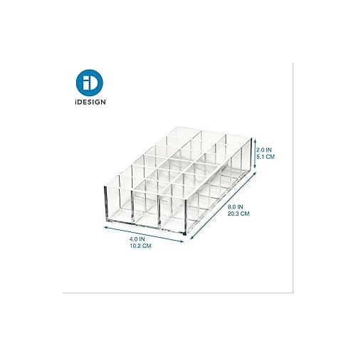 iDesign The Sarah Tanno Collection Plastic Lipstick Organizer, 8" x 4" x 2", Clear - Lipstick Organizer thumbnail 3