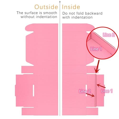 Lmuze Small Pink Shipping Boxes for Small Business Pack of 25-4x4x2 inches Cardboard Corrugated Mailer Boxes for Shipping Packaging Craft Gifts Giving Products - 4"x4"x2"/25-pack - Pink thumbnail 6