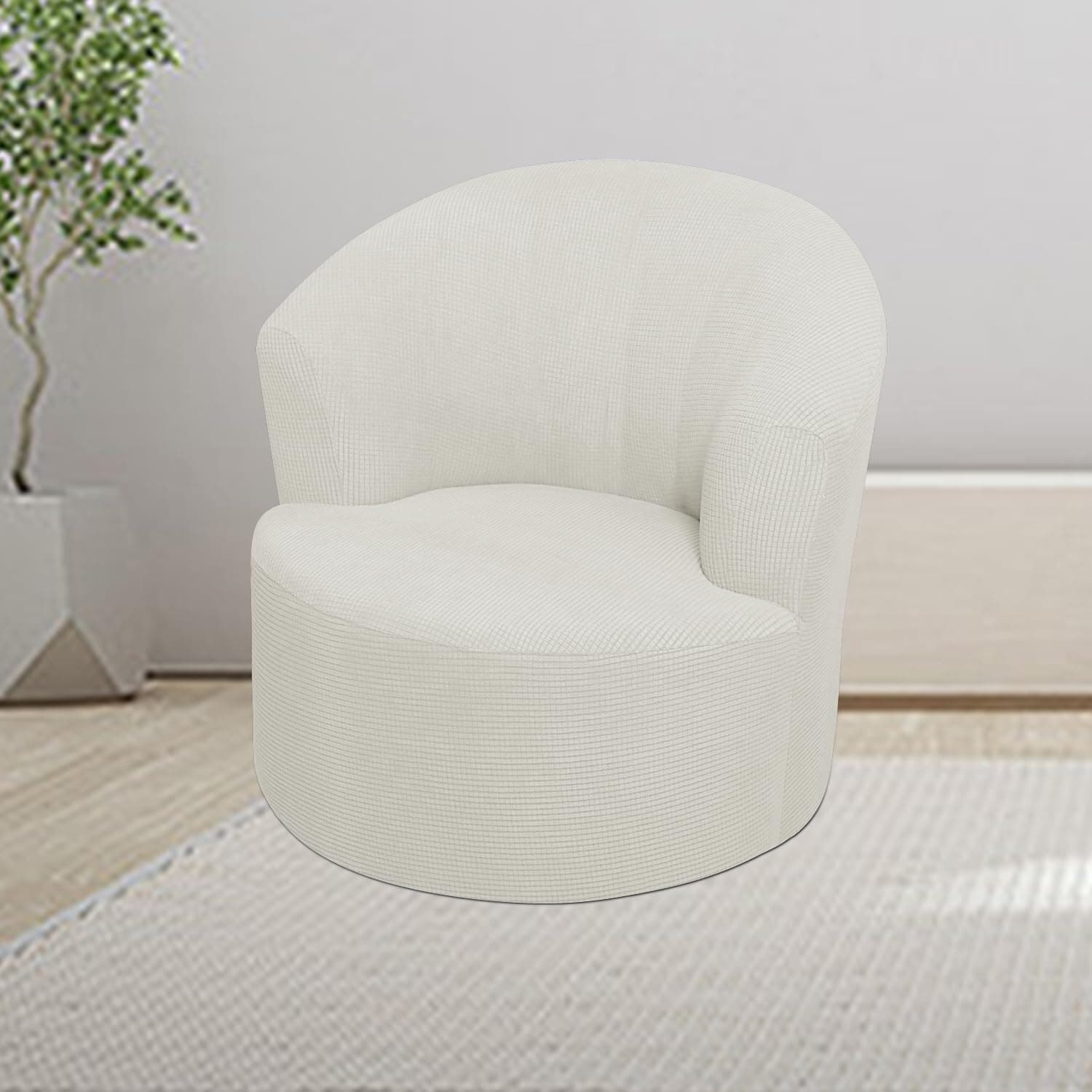 High Stretch Swivel Barrel Chair Covers Jacquard Swivel Sofa Chair Covers Modern Club Round Armchair Slipcover Resuable Swivel Accent Chair Protectors (Color : 11, Size : 1PCS) - 11 thumbnail 5