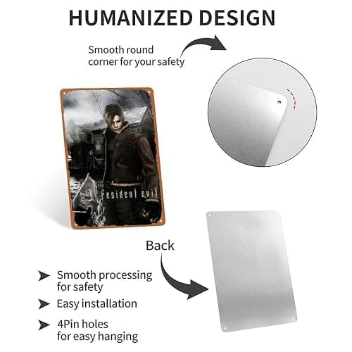 C597 Vintage Signs Leon S. Kennedy Biohazard Residence Evil 4 Premium Poster Metal Signs Poster Wall Decor Design for Cafes Bar Pub Beer Club Wall Home Decor 8x12inch_1 thumbnail 4