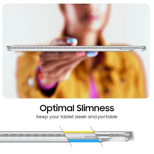 Fintie Slim Case for iPad 9th / 8th / 7th Generation (2021/2020 / 2019) 10.2 Inch - [Built-in Pencil Holder] Glittering Sparkly Shockproof Cover with Shiny Clear Back Shell, Auto Wake/Sleep, Silver thumbnail 9