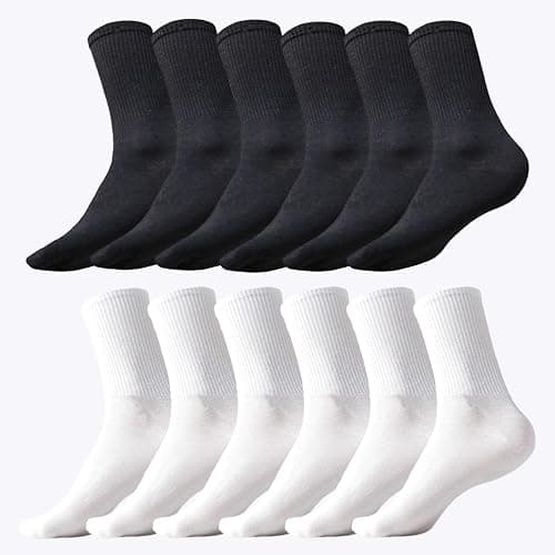 KEYRI 6 Pairs Running Socks Women's Cotton Socks | Trainer Socks Walking Socks for Man & Women One Sizes, Mid-Calf Socks Comfortable and Breathable for Running Walking Gym - Image 1
