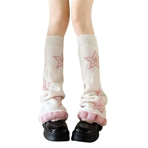 Twfsgirl Goth Y2k Leg Warmers for Women Rave Hippie Alt Emo Knit Grunge Winter - Image 1