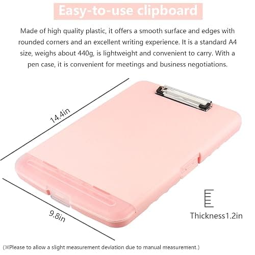 SFLHHDM Plastic Clipboard with Storage, High Capacity Clip Boards 8.5x11 with Storage, Heavy Duty Nursing Clipboard Folder, Cute Clipboards, Letter A4 Size Clipboards with Storage for Teachers, Nurse thumbnail 2