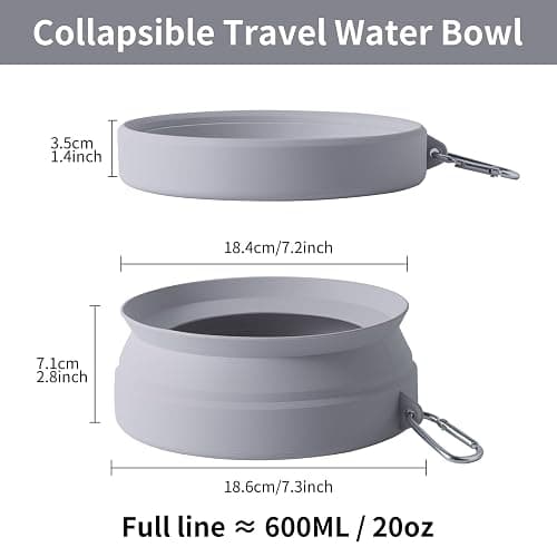 SLSON Spill Proof Dog Water Bowl for Cars,Collapsible No Splash Dog Travel Bowls Integrated Molding Portable Pet Bowl for Vehicle Road Trip Truck,RV,SUV,Boat Accessories (Cold Grey) thumbnail 5