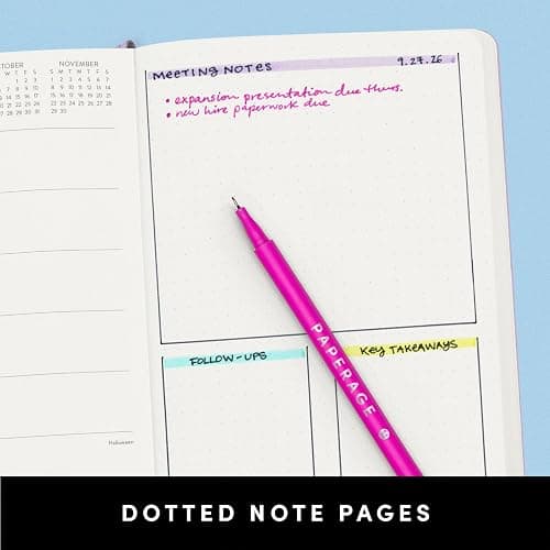 PAPERAGE 2026 Weekly & Monthly Planner, 12 Months (January 2026 - December 2026), 5.6 in x 8 in, Hardcover 2026 Planner with Weekly & Monthly Spreads, Note Pages, Stickers & Back Pocket – Black thumbnail 6