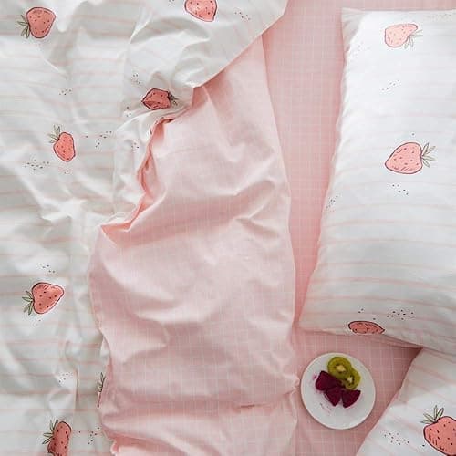 LifeTB Pink Plaid Fitted Sheet Twin Bedding Sheet Cotton Kids Girls Fitted Sheet Grid Bottom Sheet Deep Pocket Checkered Mattress Cover Twin Bedding for Teens Boys Women Adults - Twin - Pink Plaid thumbnail 3