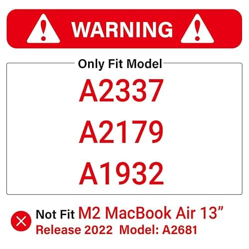 iBenzer Compatible with New MacBook Air 13 inch case 2022 2021 2020 M1 A2337 A2179 A1932, Hard Shell Case&Keyboard Cover&Screen Film for Mac Air 13 with Touch ID,Crystal Clear, CA-AT13CYCL+2 thumbnail 3