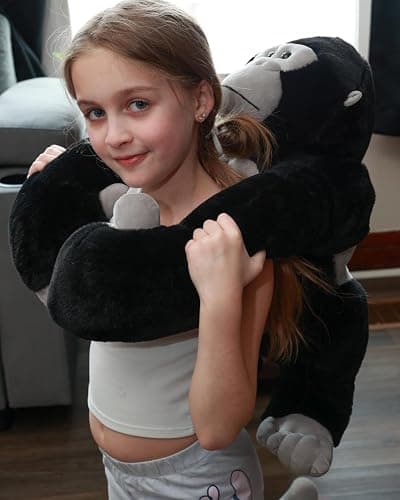 MaoGoLan Big Gorilla Stuffed Animal,23.6" Giant Gorilla Plush Toy,Soft and Cuddly Companion Plushie Gift for Gorilla Lover,Theme-Party Favor,Kids thumbnail 7