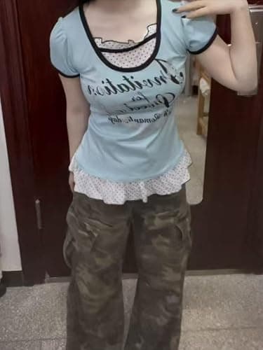 Cutecore Harajuku Y2k Baby Tee Cute Kawaii Emo Grunge Shirt Women Vintage Graphic Tees Short Sleeve Alt Tops 2000s thumbnail 3