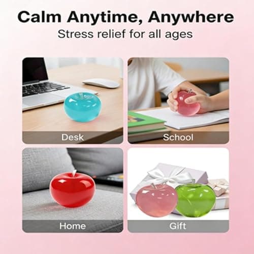 Apple Squishy, Slow Rising Stress Relief, 2026 New Realistic Dragon Fruit Strawberry Apple Shaped Squeezes Balls, Soft Cute Fruit Anxiety Relief Dough Decompression Gift thumbnail 7
