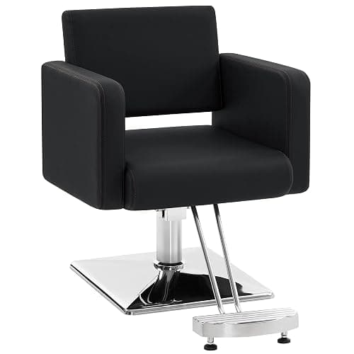 BarberPub Classic Styling Salon Chair for Hair Stylist, Barber Chair with Hydraulic Pump, Beauty Barbershop Salon Spa Equipment 3805 (Black) - Image 1
