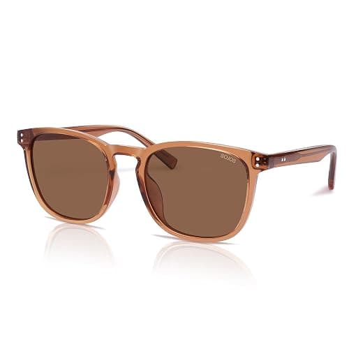 SOJOS Unisex Rounded Square Polarized Sunglasses TR90 Frame UV400 Protection Lightweight Retro for Women & Men - Image 1