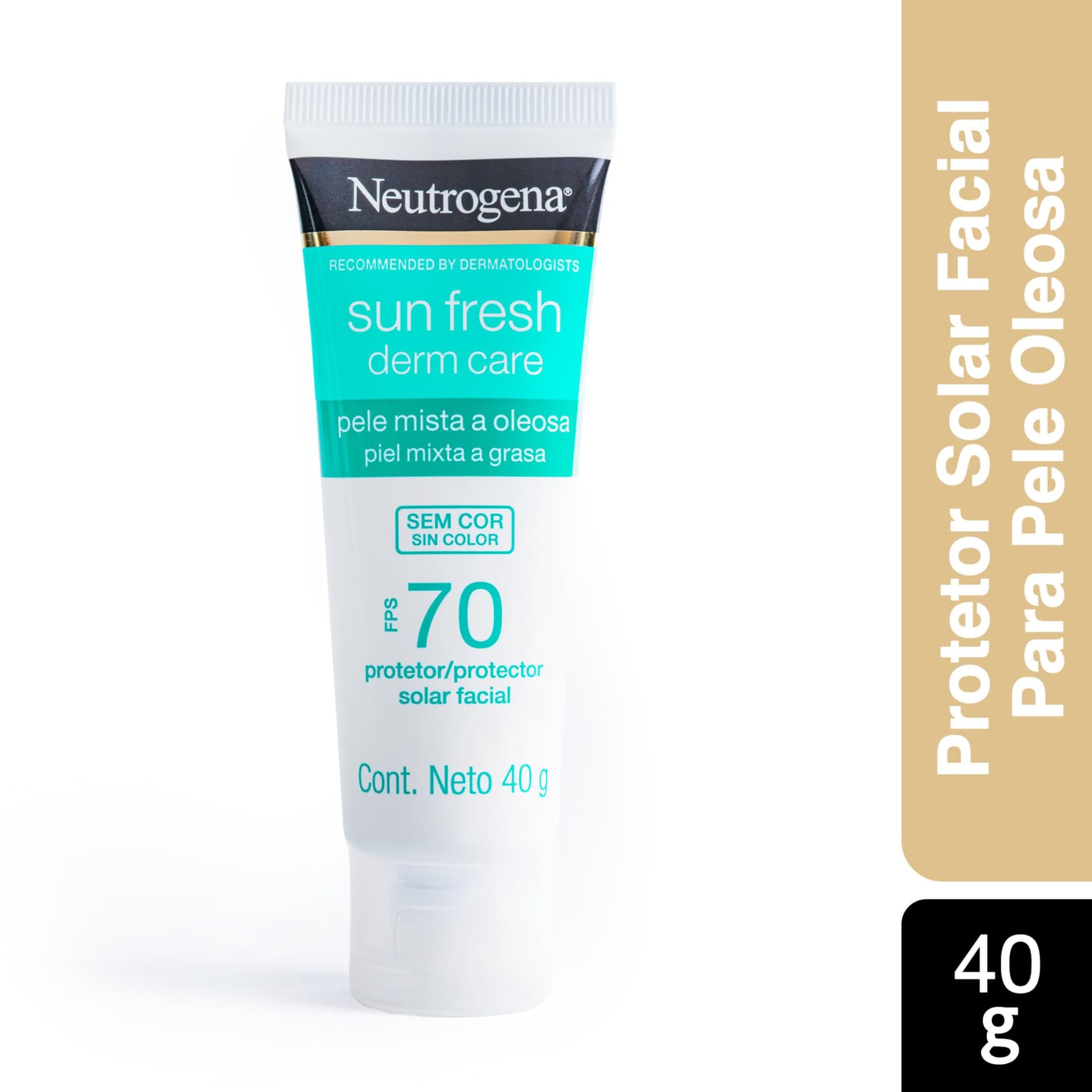 Neutrogena Sun Fresh Protetor Solar Facial Para Pele Oleosa Derm Care Sem Cor FPS 70, 40g - Sem Cor - Fps 70 thumbnail 8