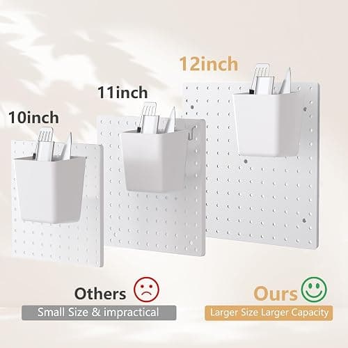 FZK Peg Board with Hooks, Plastic Pegboard Kit with 4 White Pegboards and Accessories, Peg Board Wall Organizer for Office and Craft Room thumbnail 4