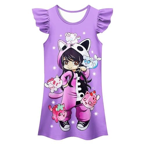 TOSUKAI Girls Game Dress Casual Graphic Dress Birthday Gift - Image 1