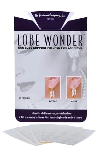 Lobe Wonder - The ORIGINAL Ear Lobe Support Patch for Pierced Ears - Eliminates the Look of Torn or Stretched Piercings - Protects Healthy Ear Lobes from Tearing - 120 Patches - Clear & Latex-Free - Image 1