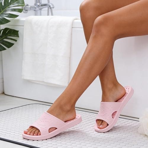 shevalues Shower Shoes for Women Men with Arch Support Quick Drying Pool Slides Lightweight Beach Sandals with Drain Holes thumbnail 2