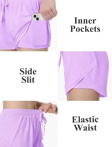 EXARUS Girls Athletic Shorts Sport Workout Track Cheer Youth Running Gym Active 2 in 1 Dolphin for Kids Tween 6-14Y thumbnail 4