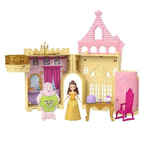 Mattel Disney Princess Toys, Storytime Stackers Belle's Castle, Stackable Doll House with Small Doll & 9 Pieces, Inspired by The Disney Movie - Image 1