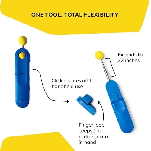 Cat Training Clicker with Detachable Wearable Finger Clicker & Target Stick – Positive Reinforcement Training Tool for Cats – Ideal for Behavior, Tricks & Enrichment thumbnail 2