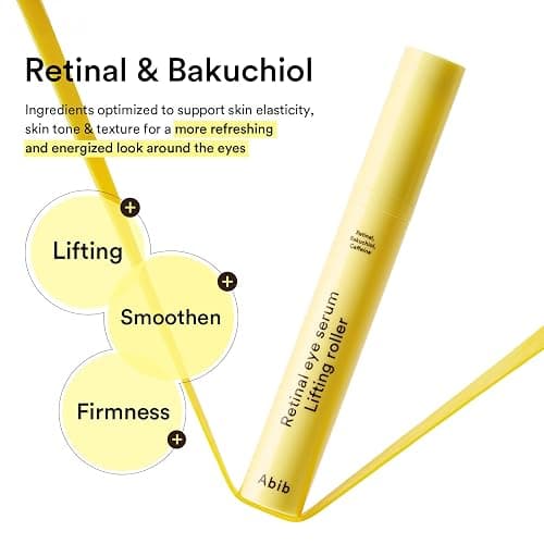 Abib Retinal Eye Serum Lifting Roller 0.5 Fl Oz,15ml | Anti-Aging Eye Applicator for Wrinkles, Puffiness, Dark Circles with Caffeine & Bakuchiol for Under Eyes | Travel Size Skincare Essential thumbnail 4