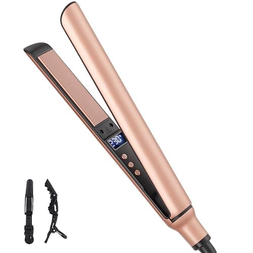 Mini Hair Straightener, Ceramic Small Straighteners for Short Hair, Mini Flat Irons Quick Styling Tool Dual Voltage for Travel - Image 1