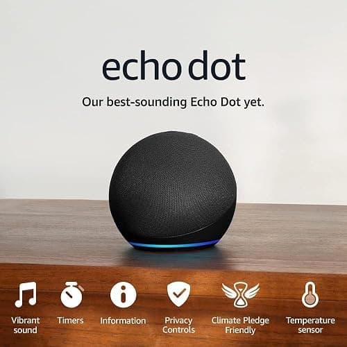 Echo Dot (Newest gen) | Big vibrant sound Wi-Fi and Bluetooth smart speaker with Alexa | Charcoal - Charcoal - Device Only thumbnail 7