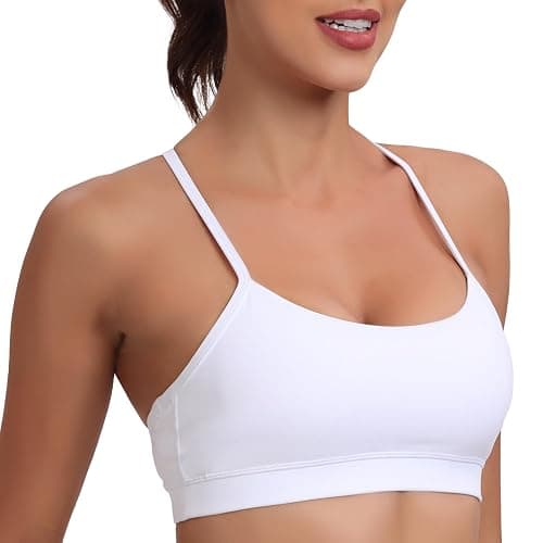 Spaghetti Strap Padded Sports Bras for Women - Y Back Yoga Workout Tops (3 Pack) thumbnail 2