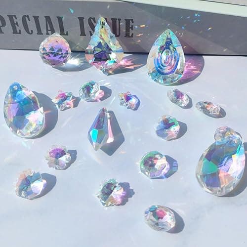 HYBEADS 200 pcs DIY Sun Catchers Making Kits Craft for Adults Crystal Suncatchers Supplies Stained Glass Window Hanging Prism Indoor Outdoor Garden Xmas Decor with Rainbow Maker Pendants Chains thumbnail 6