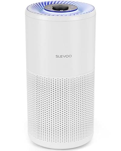 SLEVOO Air Purifier for Home Bedroom up to 1015 ft², Allergies Pet Hair, 3-in-1 Filter with hepa Air Purifier, Ultra Quiet 24 DB Sleep Mode,Aromatherapy,clean for Allergies,Pollutants,Smoke （White） - Image 1