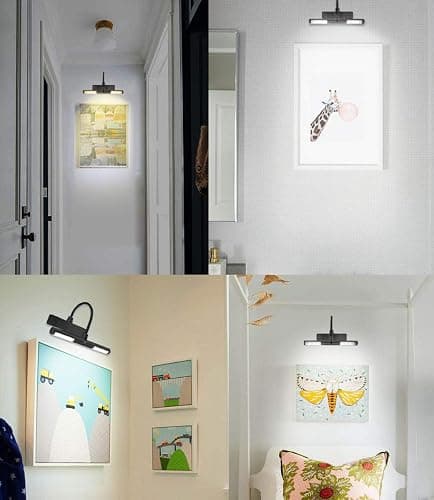 BIGLIGHT Wireless Battery Operated LED Picture Light with Remote, Rotatable Light Heads of 3 Lighting Modes, Dimmable Display Lamp with Timer for Painting Photo Portrait Art, 8.8", Black thumbnail 8