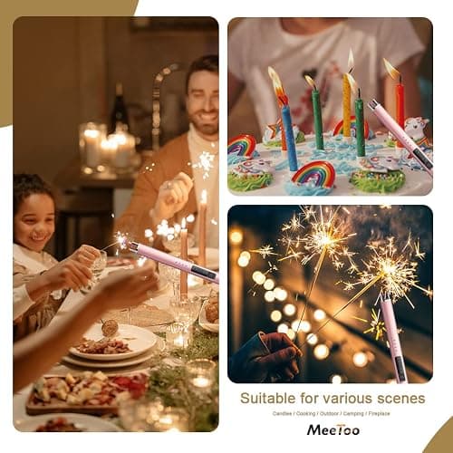 MeeToo Electric Candle Lighter Rechargeable Type-C - Gifts for Wife Men Women Nana, USB Plasma Arc Windproof Lighters for Candle Christmas Camping Kitchen Rose Gold thumbnail 7