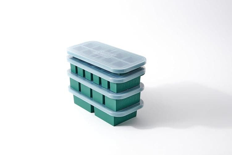 Souper Cubes Silicone Freezer Molds Gift Set with 2 Tbsp, 1/2, 1, and 2 Cup Silicone Freezer Trays With Lids - Meal Prep and Kitchen Essentials Bundle - Kale - Image 1