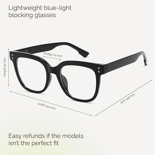 miyya Blue Light Glasses for Women - Oversized UV & Blue Light Blocker Chunky Frames, Stylish Eyewear Access thumbnail 2