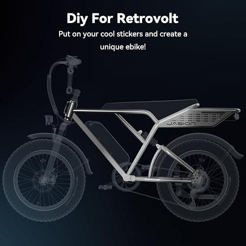 Jasion RetroVolt Electric Bike for Adults,【1500W Peak Motor & 30MPH】 Electric Dirt Bike,Dual Suspension Ebikes for Adults, 20" Fat Tire Ebike with 48V 13Ah Battery, UL 2849 Tested thumbnail 8